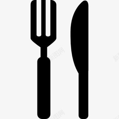 刀和叉的剪影变体图标图标