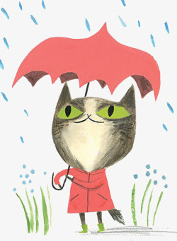 打伞的猫打伞的猫高清图片