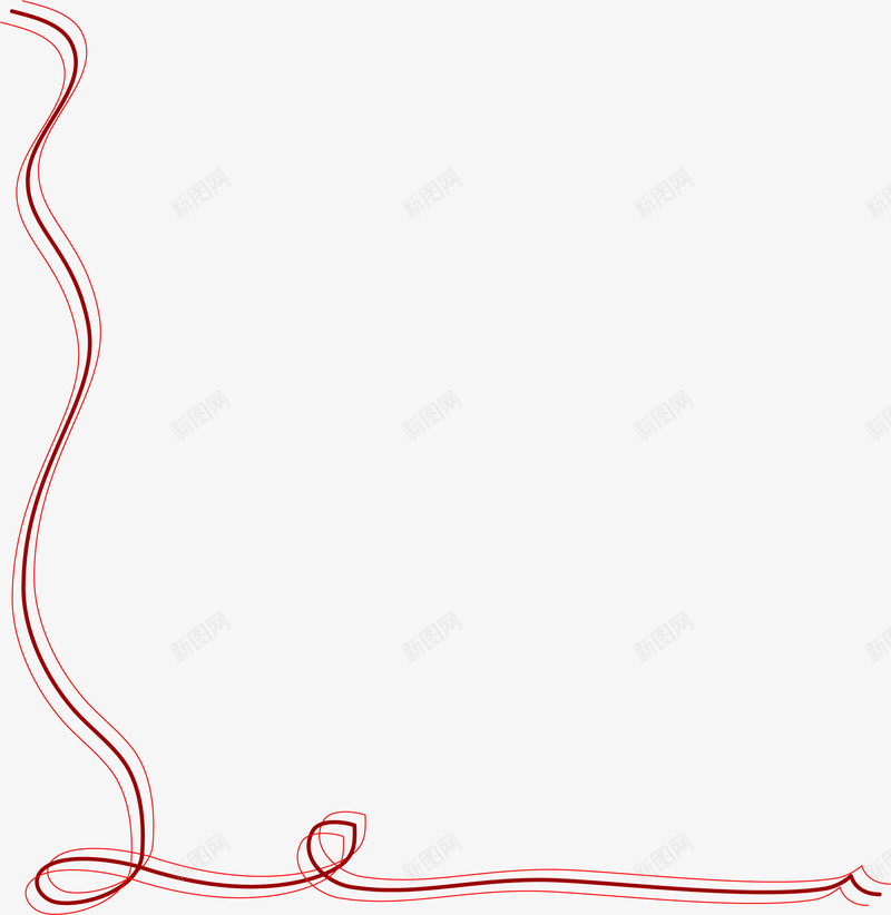 手绘绳子边框矢量图ai免抠素材_新图网 https://ixintu.com 手绘 红色 绳子边框 矢量图