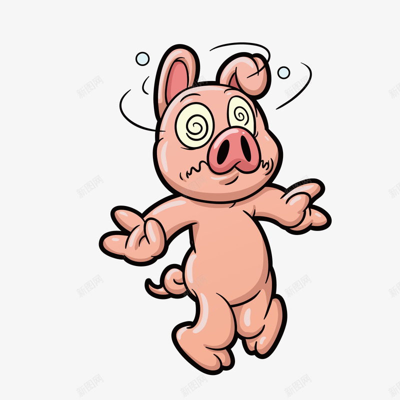 晕倒的小猪png免抠素材_新图网 https://ixintu.com png图形 png装饰 动物 卡通 小猪 昏倒 装饰