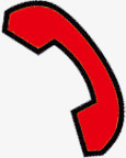 红色电话筒装饰图标png_新图网 https://ixintu.com 电话 红色 装饰