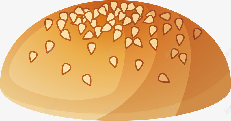 小麦色面包png免抠素材_新图网 https://ixintu.com 小麦色 干粮 手绘 烘焙 葵花籽 西式 面包