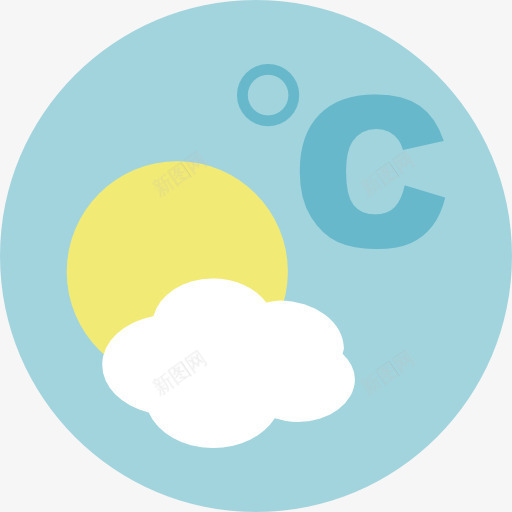 温度图标png_新图网 https://ixintu.com 多云 天气 摄氏度 温度 阳光