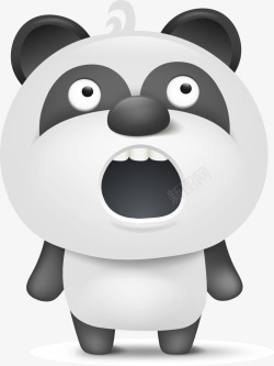 卡通黑白熊猫素材