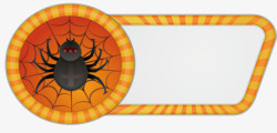 条纹蜘蛛蜘蛛网万圣节标题框矢量图高清图片
