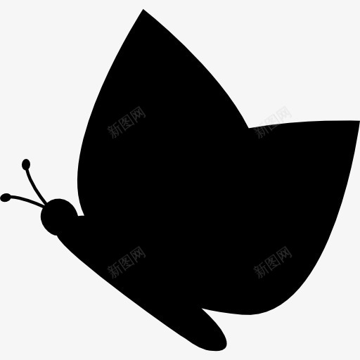 蝴蝶的黑色剪影从侧面图标png_新图网 https://ixintu.com 侧视图 动物 形状 昆虫 蝴蝶 黑色