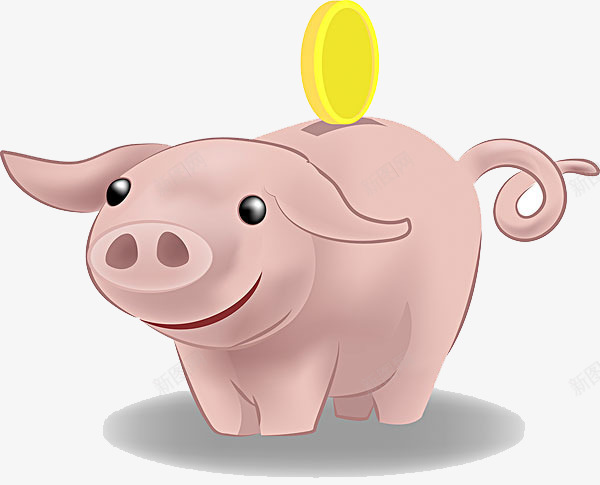 粉色小猪储钱罐png免抠素材_新图网 https://ixintu.com 卡通 可爱 存钱罐 小猪 金币