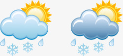 雨夹雪天气天气符号多云雨夹雪高清图片