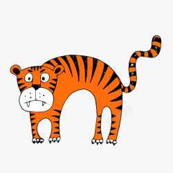 黑色斑纹橘色的老虎高清图片