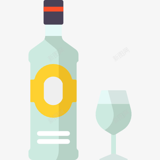 简约酒瓶装饰图标png_新图网 https://ixintu.com 卡通有趣 小清新 彩色底纹 矢量图案 设计图 酒瓶