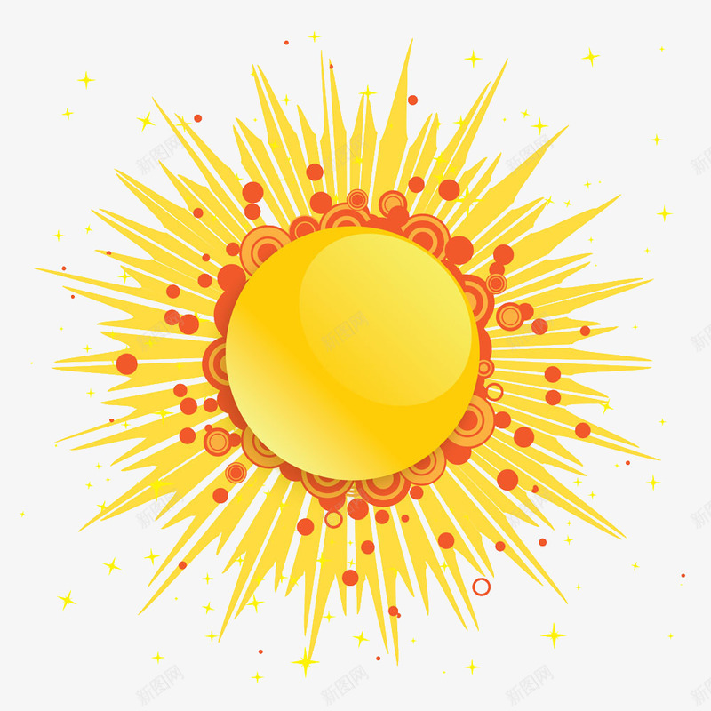 太阳png免抠素材_新图网 https://ixintu.com 太阳 太阳光 橙色 金色
