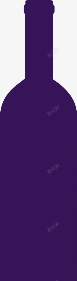 手绘紫色酒瓶素材
