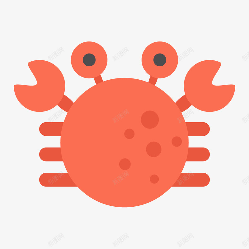 手绘螃蟹png免抠素材_新图网 https://ixintu.com 动物 卡通 可爱 手绘 橘色 水彩 螃蟹 蟹钳