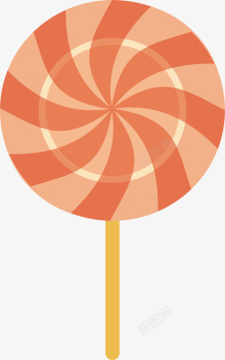 条纹波板糖橘红色波板糖矢量图高清图片
