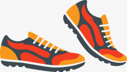 橘黄色运动跑鞋素材