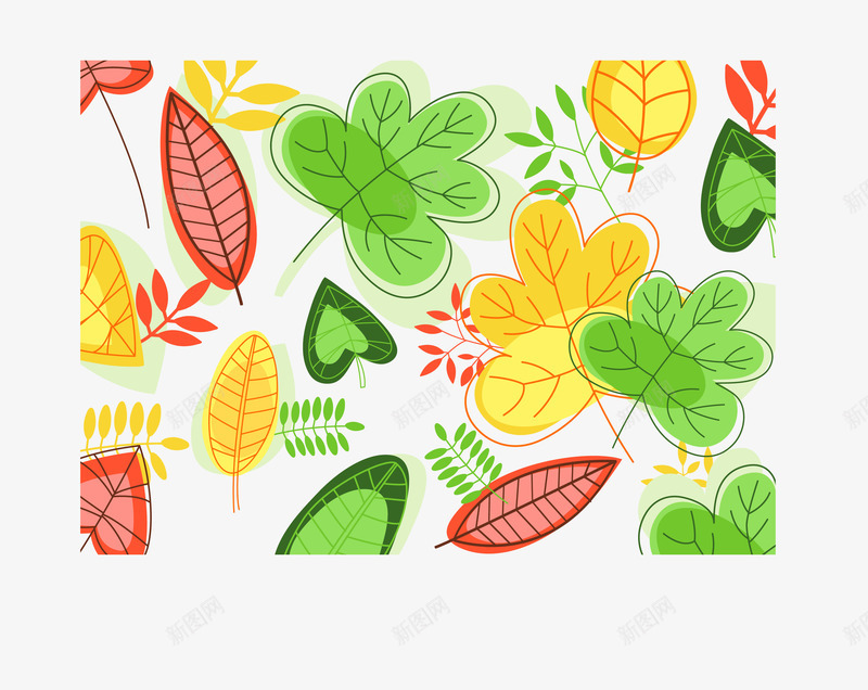不同季节的多种植物叶子png免抠素材_新图网 https://ixintu.com 免费下载 叶子 植物 生态