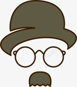男性胡须戴帽的眼镜胡须高清图片