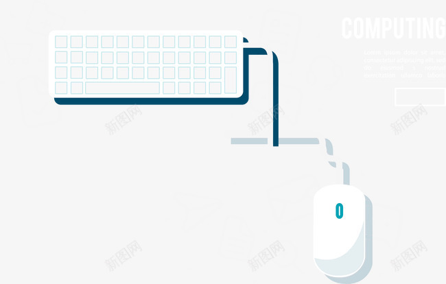 鼠标键盘矢量图ai免抠素材_新图网 https://ixintu.com 白色 科技 蓝色 键盘 鼠标 矢量图
