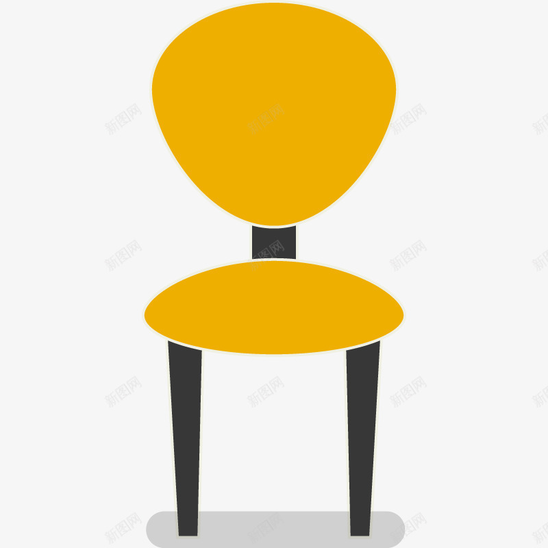 座椅扁平风矢量图ai免抠素材_新图网 https://ixintu.com 家具 座椅 扁平 黄色 矢量图