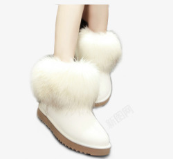 白色雪地靴素材