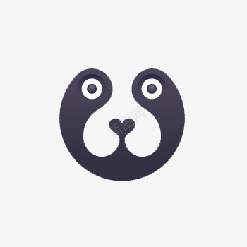 一个熊猫面部形象的圆形图标图标