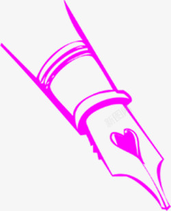 紫色创意手绘时尚钢笔素材