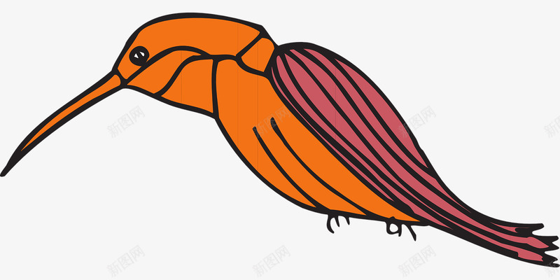 橘黄色的蜂鸟png免抠素材_新图网 https://ixintu.com 橘黄色 翅膀 蜂鸟 装饰