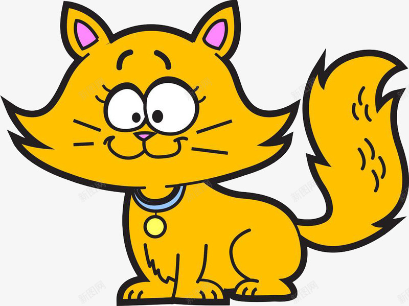 黄色猫咪png免抠素材_新图网 https://ixintu.com 动物 卡通 可爱 馋猫 黄色