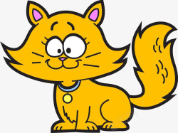 卡通小馋猫黄色猫咪高清图片
