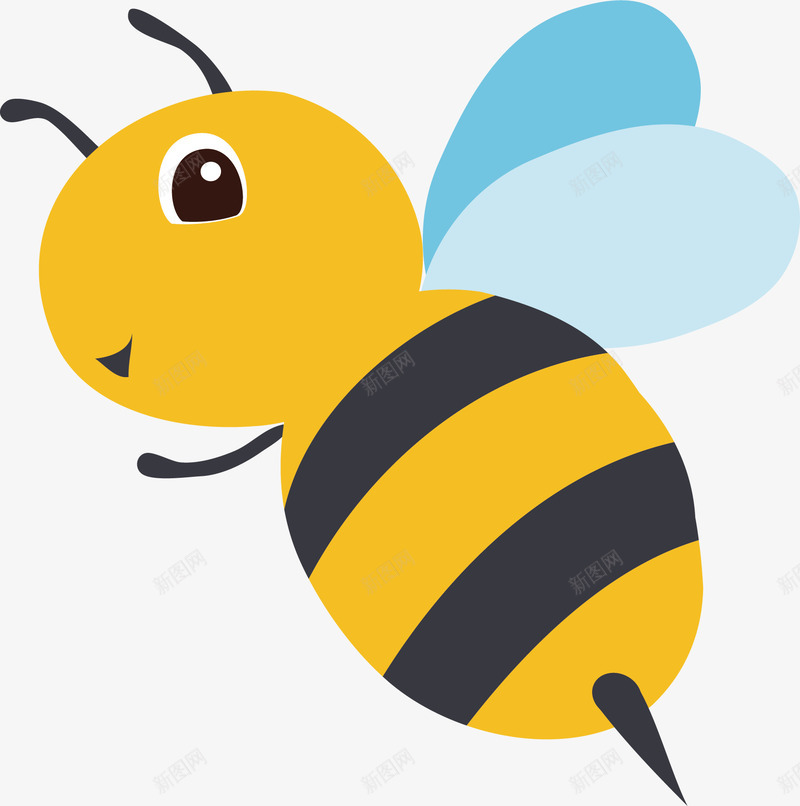 小蜜蜂矢量图ai免抠素材_新图网 https://ixintu.com 昆虫 矢量图 黄色 黄色的小蜜蜂