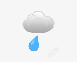 灰白图标控一个小雨天气图标高清图片