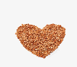 心形苦荞麦粮食堆素材