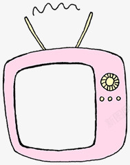 粉色卡通电视素材
