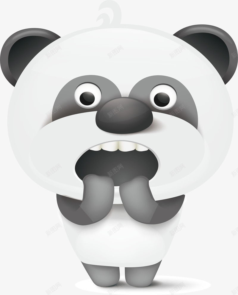吃惊表情的熊猫矢量图ai免抠素材_新图网 https://ixintu.com 儿童教育 吃惊 吃惊熊猫 吃惊表情 熊猫 矢量png 矢量图