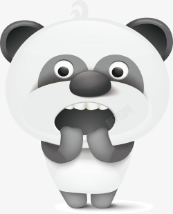 吃惊表情的熊猫矢量图素材