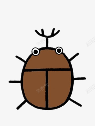 棕色的甲壳虫png免抠素材_新图网 https://ixintu.com 卡通 昆虫 棕色