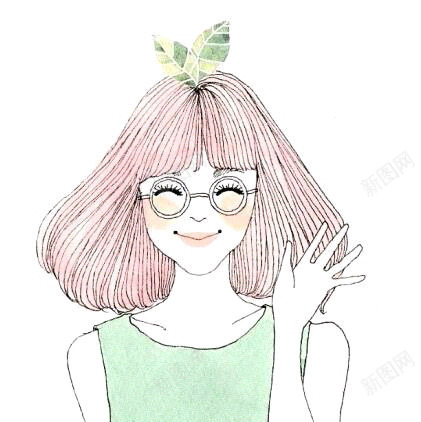 戴眼镜的女孩铅笔画手绘人物png免抠素材_新图网 https://ixintu.com 人物 女孩 画手 眼镜 铅笔