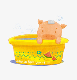 不爱洗澡的小猪洗澡的小猪高清图片