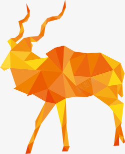非洲大羚羊橘色手绘风格艺术羚羊高清图片