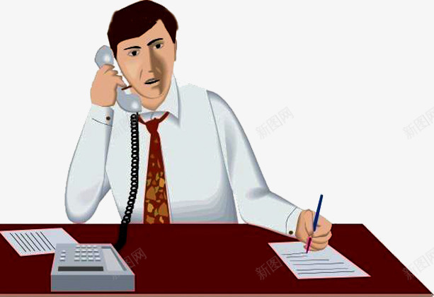 领导听电话png免抠素材_新图网 https://ixintu.com 办公室电话 听办公室电话 听电话 听电话并记录 接听电话 接电话