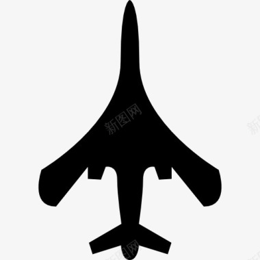 飞机顶部或底部的黑色轮廓的形状来看图标图标