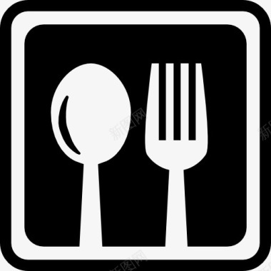 餐厅餐具象征在广场图标图标