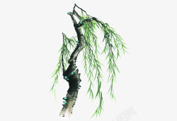手绘彩色柳条素材