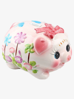 粉色小猪存钱罐素材