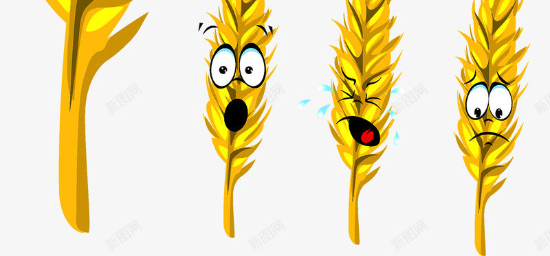 卡通小麦png免抠素材_新图网 https://ixintu.com 卡通 小麦 粮食 麦穗
