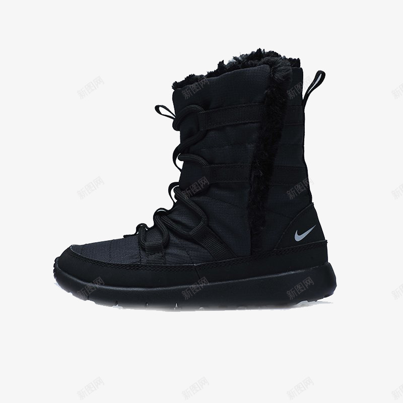 黑色雪地靴png免抠素材_新图网 https://ixintu.com 产品实物 耐克 雪地靴 鞋子 黑色
