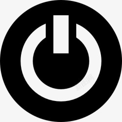 能量控制权力的象征一圈黑色和白色图标高清图片