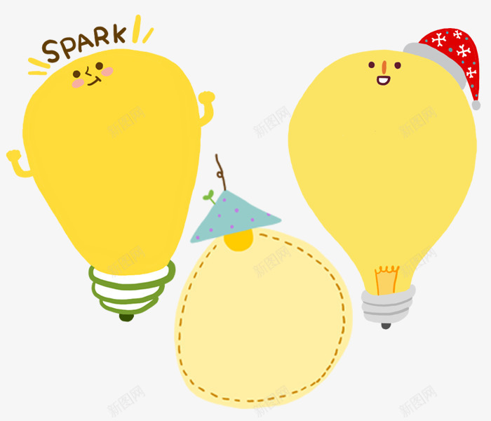 灯泡对话框png免抠素材_新图网 https://ixintu.com 创意 对话框 黄色灯泡