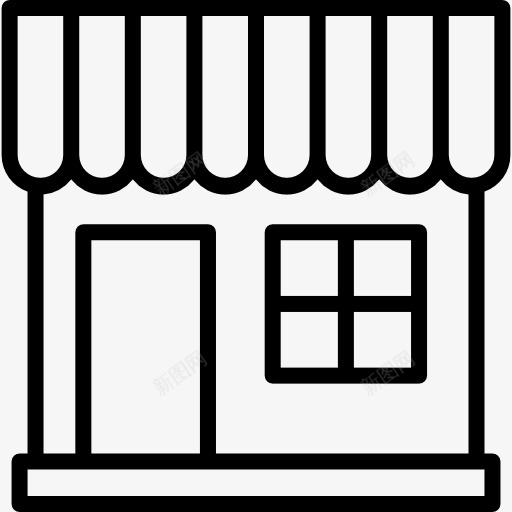 市场店图标png_新图网 https://ixintu.com 商务 建筑 建设 窗口 购物商店 门