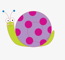 彩色卡通昆虫蜗牛素材